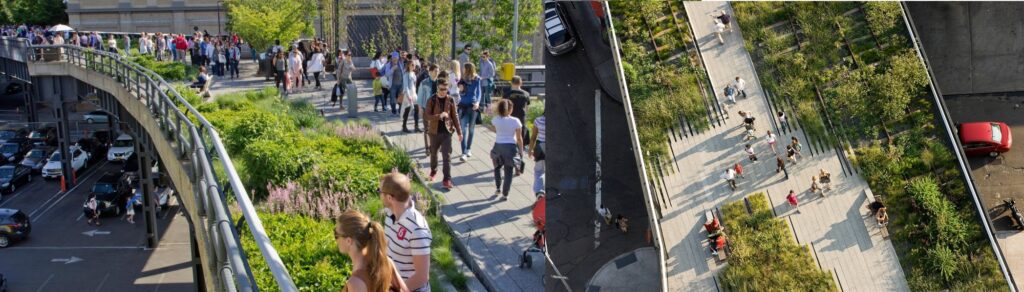 CoteNovoSeg seguro de vida, celular e viagem apresenta para curtir o roteiro com foto de High Line Park