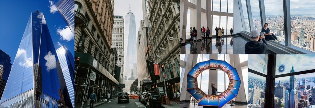 CoteNovoSeg seguro de vida, celular e viagem apresenta para curtir o roteiro em imagem do edifício onde tem do deque One World Observatory